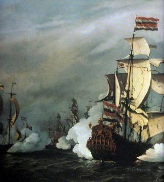 Battle of theTexel Naval Battle Oil Paintings